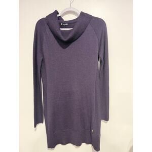 Smartwool Granite Falls Sweater Dress Womens Grey Merino Wool Cowl Neck Large